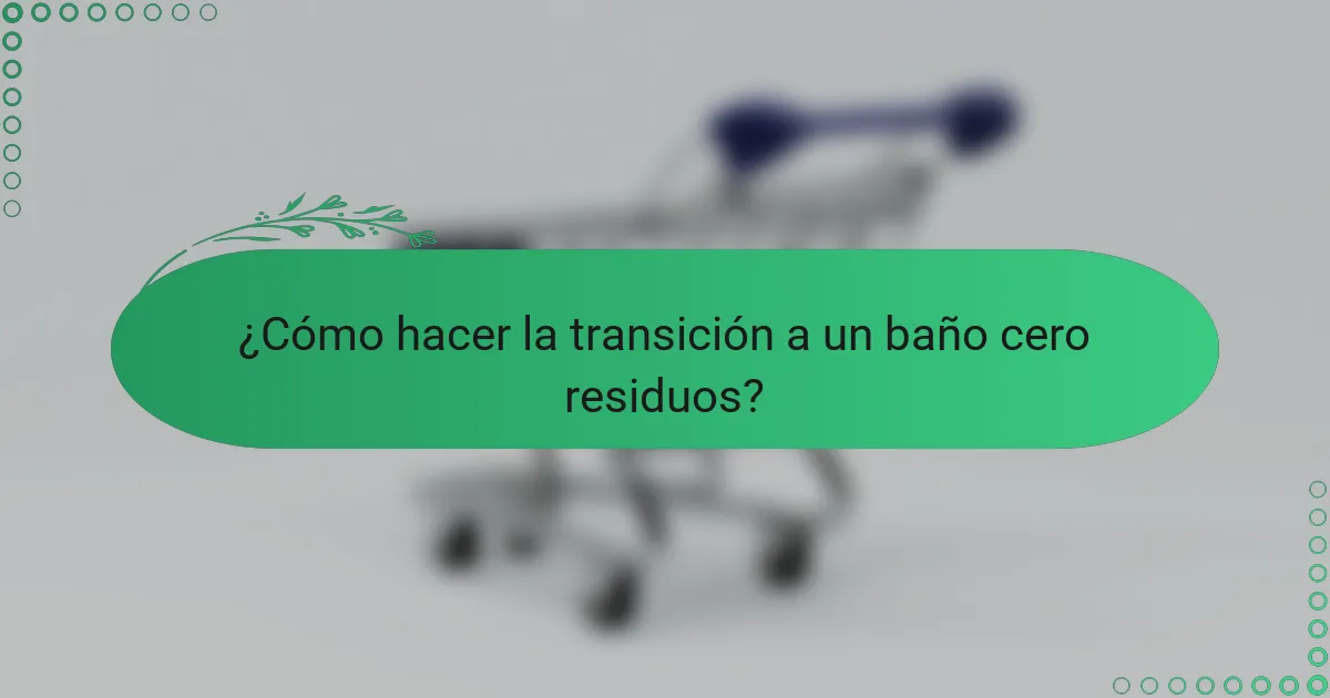 ¿Cómo hacer la transición a un baño cero residuos?