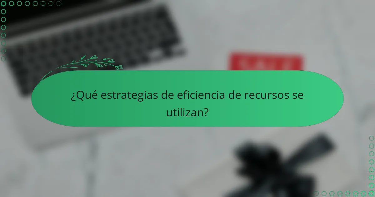 ¿Qué estrategias de eficiencia de recursos se utilizan?